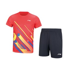 Li-Ning Set Shirt+Shorts AATU048-2C red/black