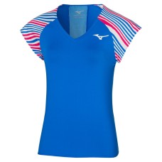 Mizuno T-shirt Printed Tee Lady's 62GA2800 peace blue