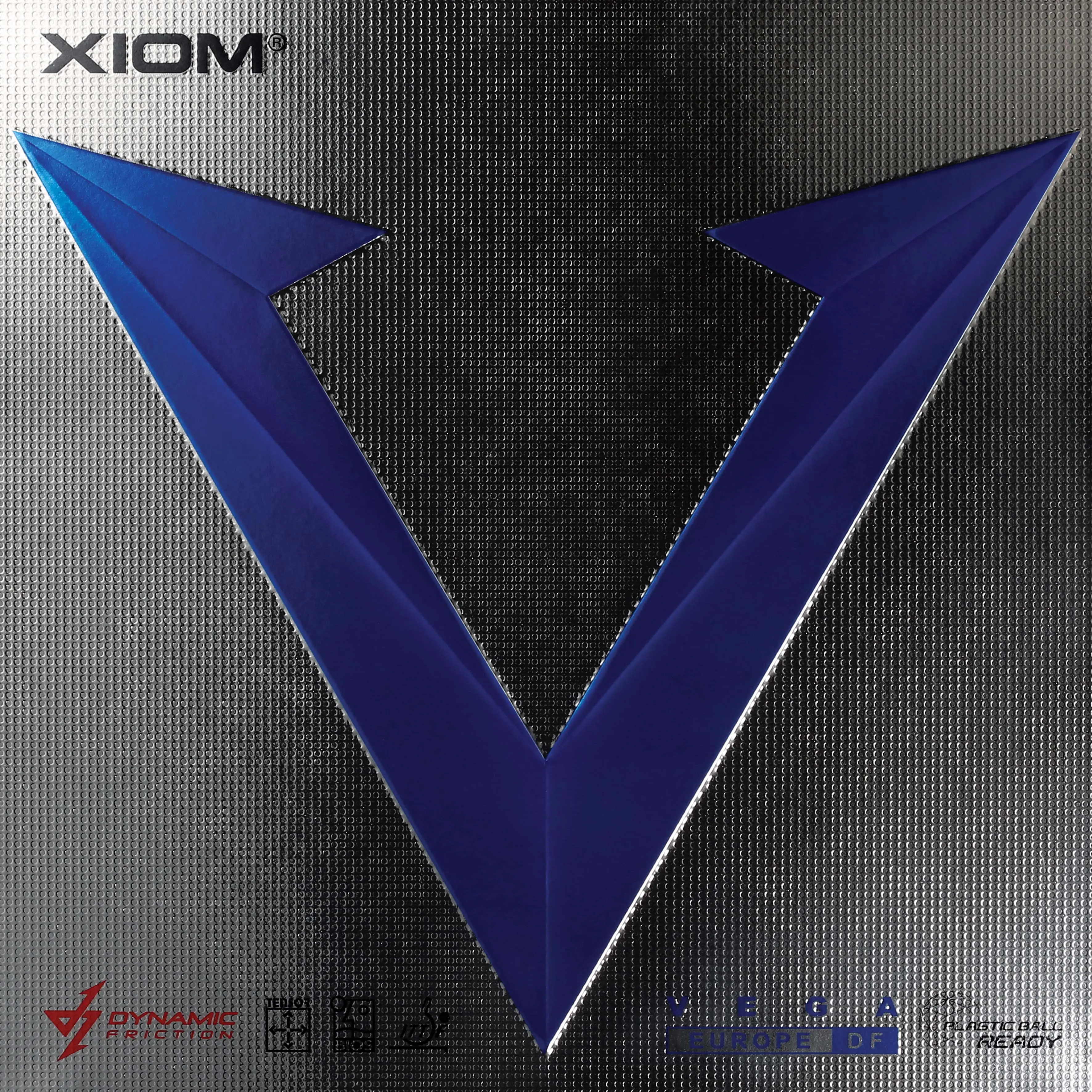 Rivestimento XIOM Vega Euro DF Nero 2,0 Mm - Gomma Per Tennistavolo Con Tecnologia Dynamic Friction