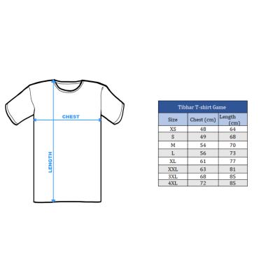Tibhar T-shirt Game blue/light blue